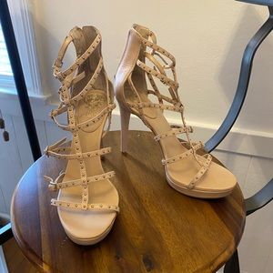 Nude Vince Camuto Strappy Heels